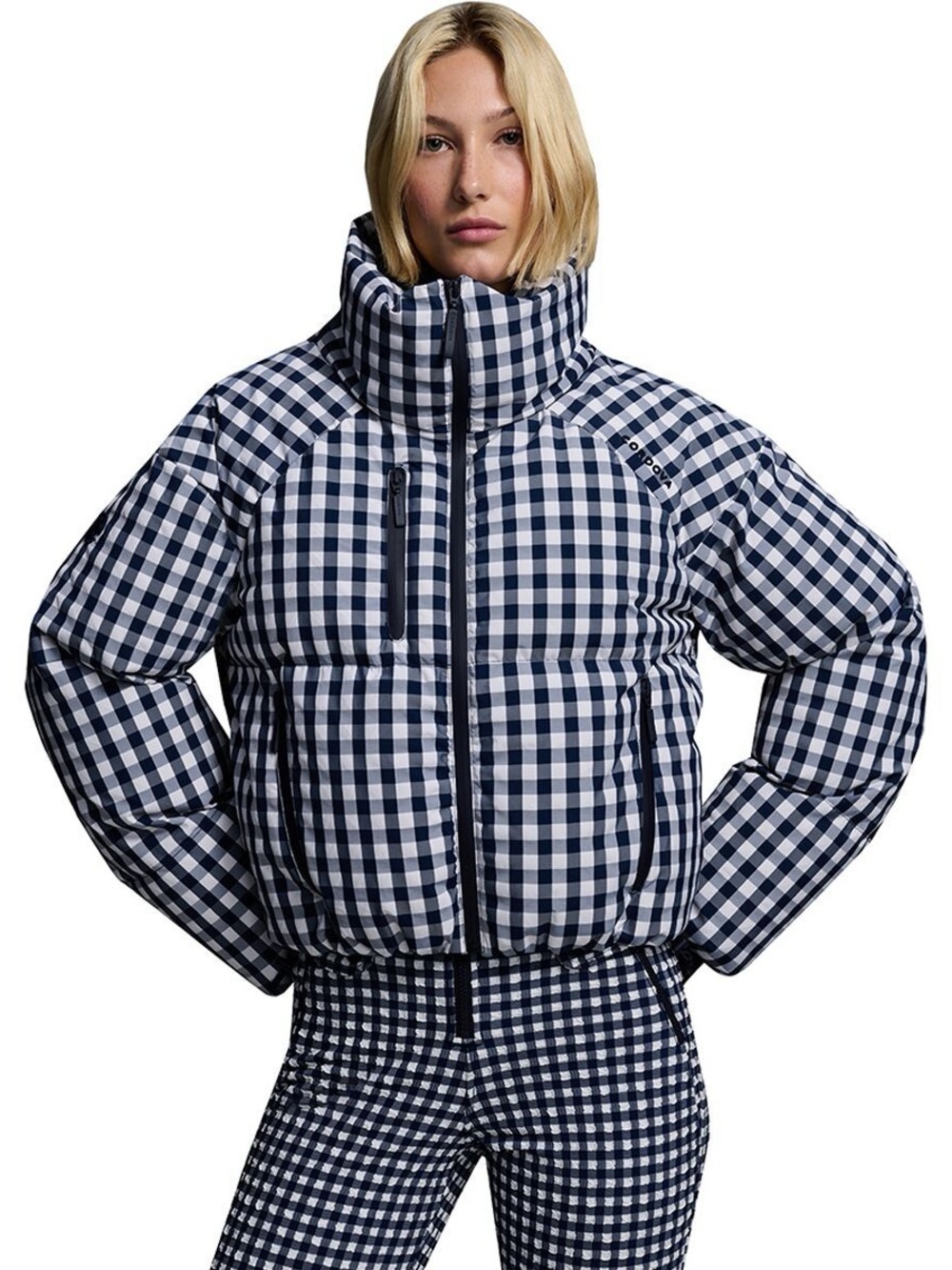 NWOT Cordova Cortina Jacket size Medium Indigo Gingham